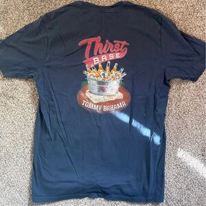 Tommy Bahama Navy Graphic 'Thirst Base' Tee with Orange & Red Accents